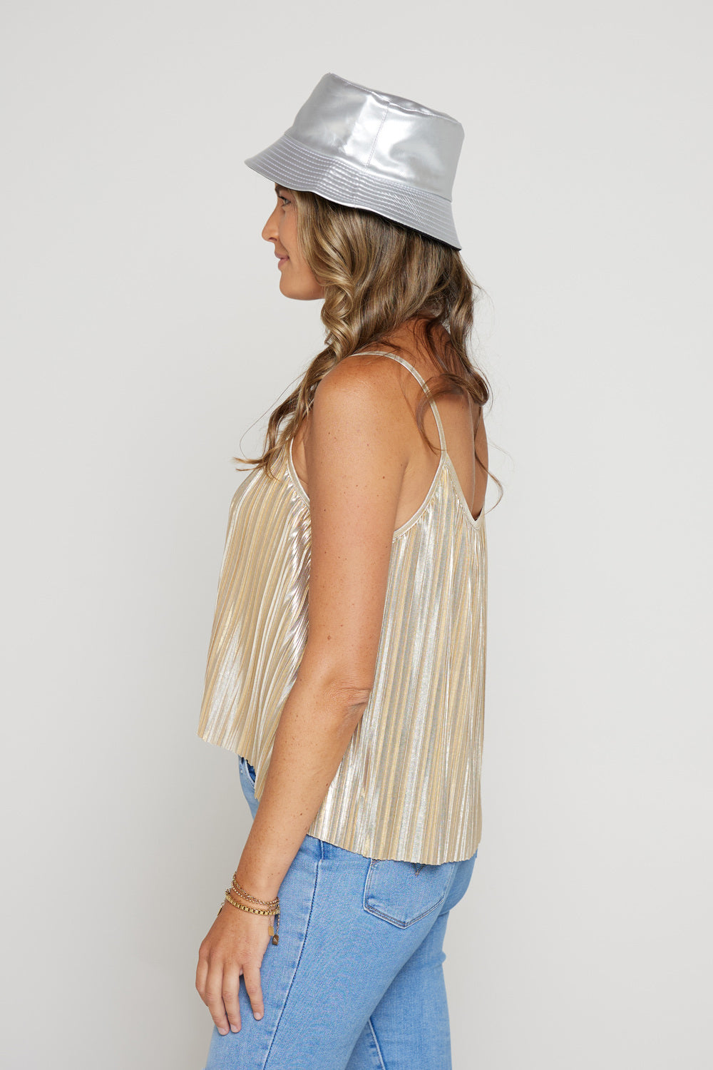 Nova Coton Polyester Metallic Bucket Hat Doba